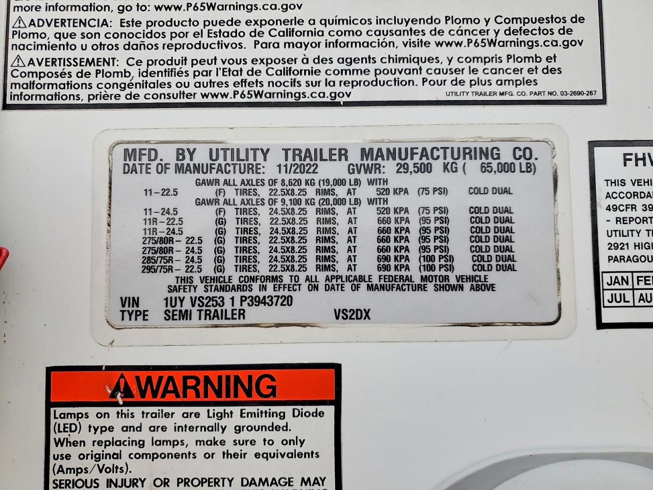 2023 Utility VS2DX DRY Van Trailer