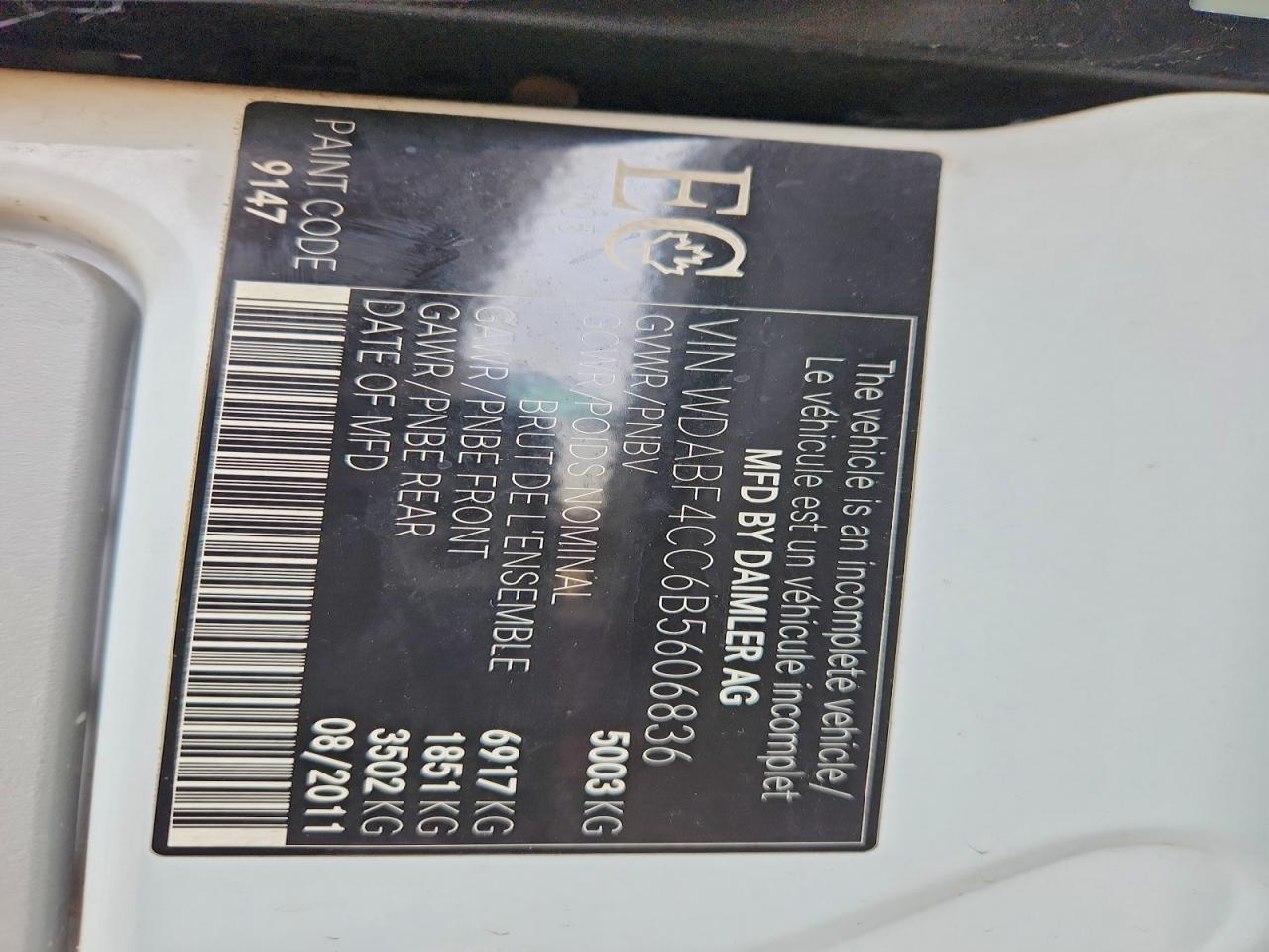 2011 Mercedes-Benz Sprinter 3500