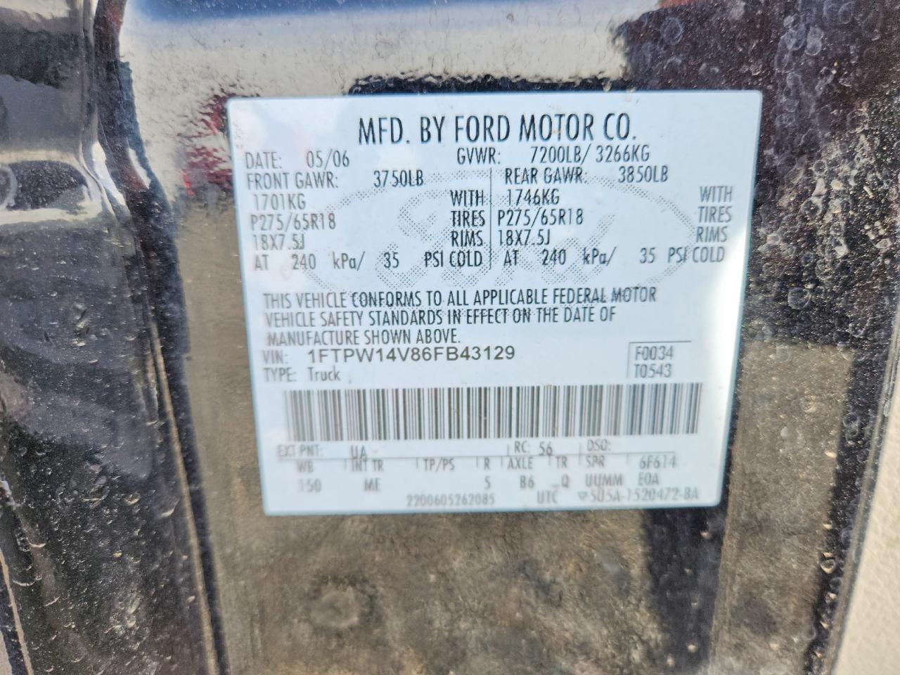 2006 Ford F150 Supercrew