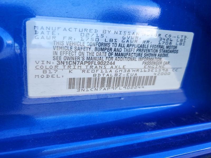 2015 Nissan Versa 1.6 sv