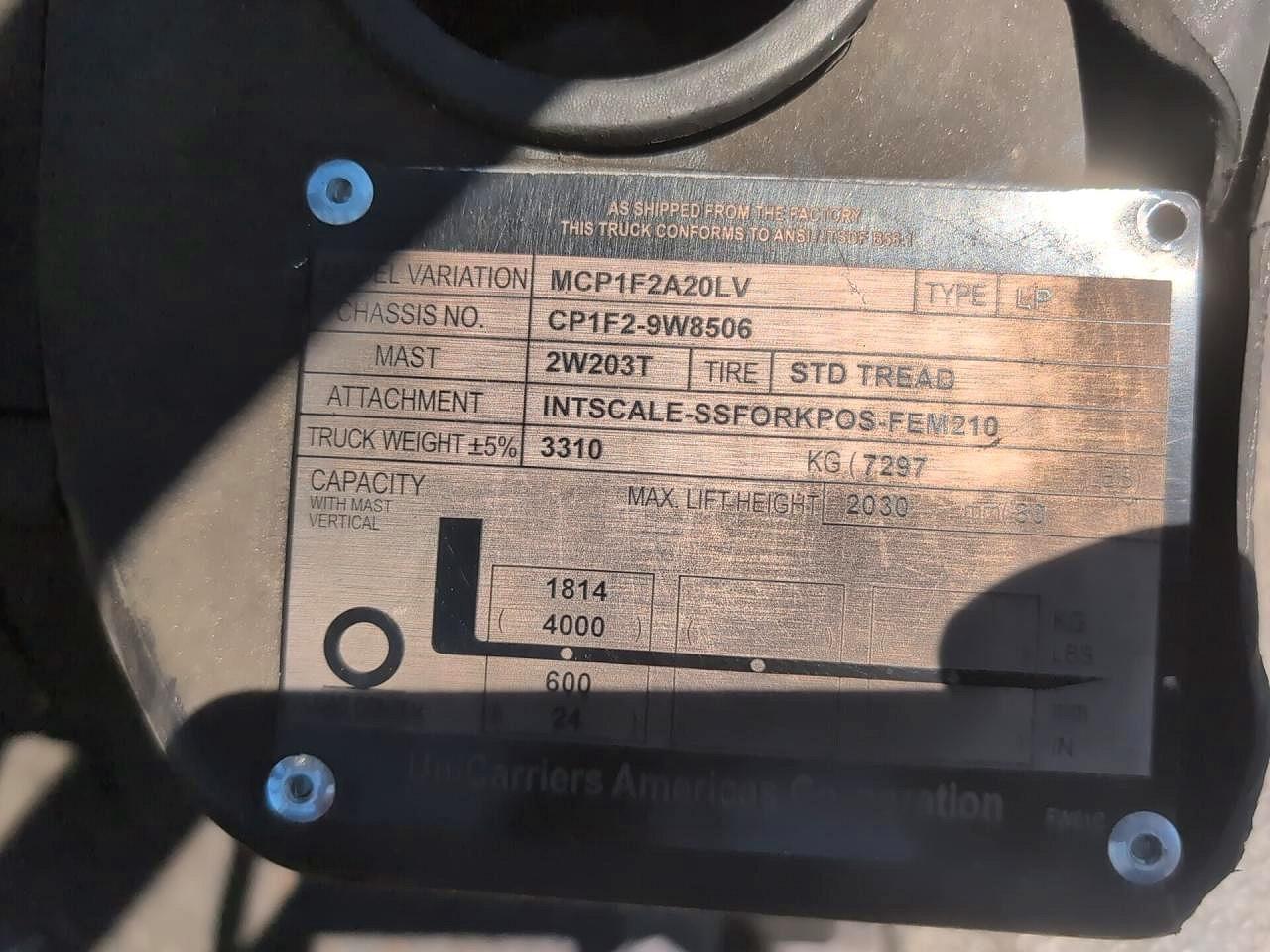 2015 Unicariers 2015 Nissan MCPIF2A20LV Forklift