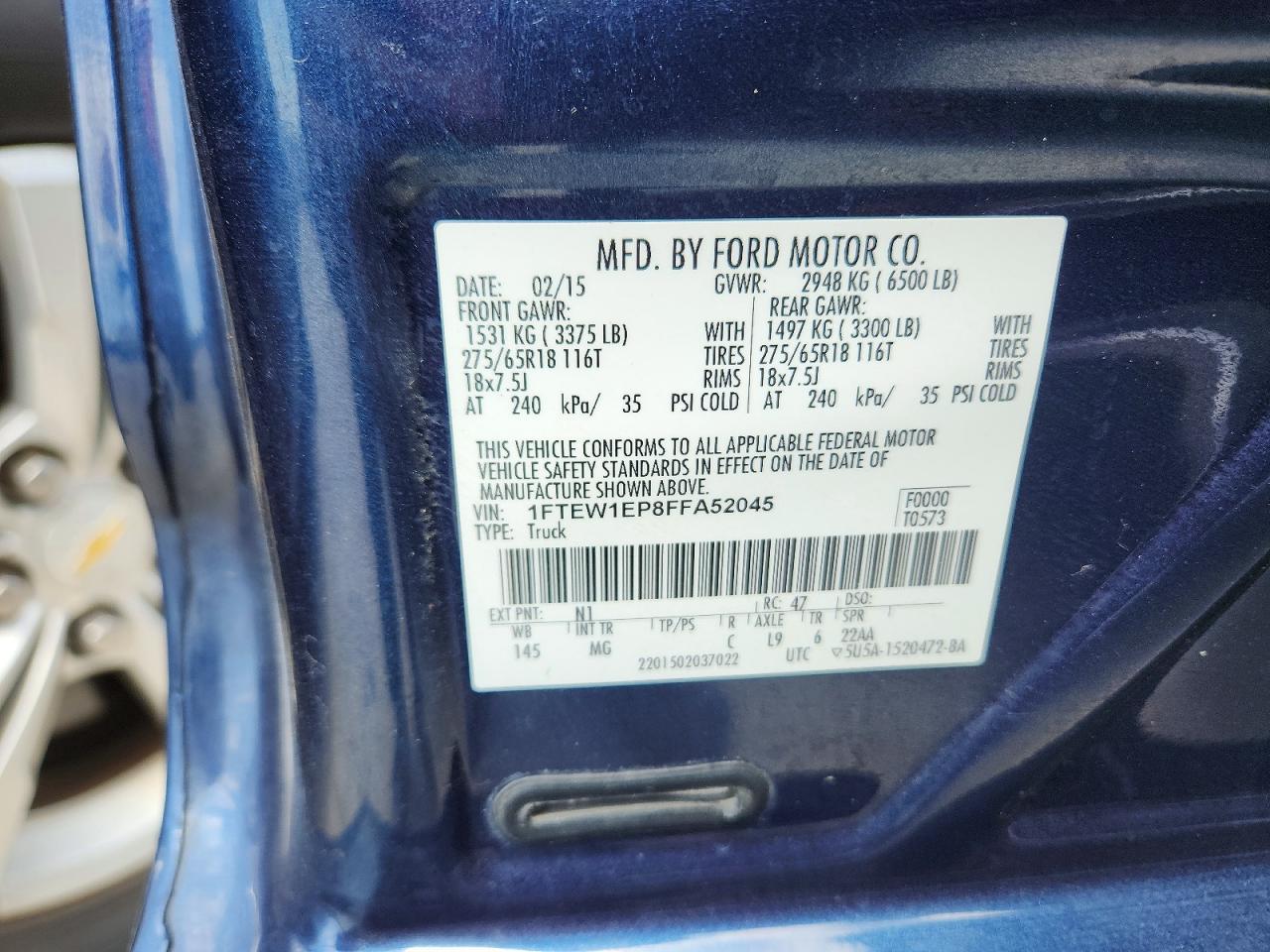 2015 Ford F150 Supercrew