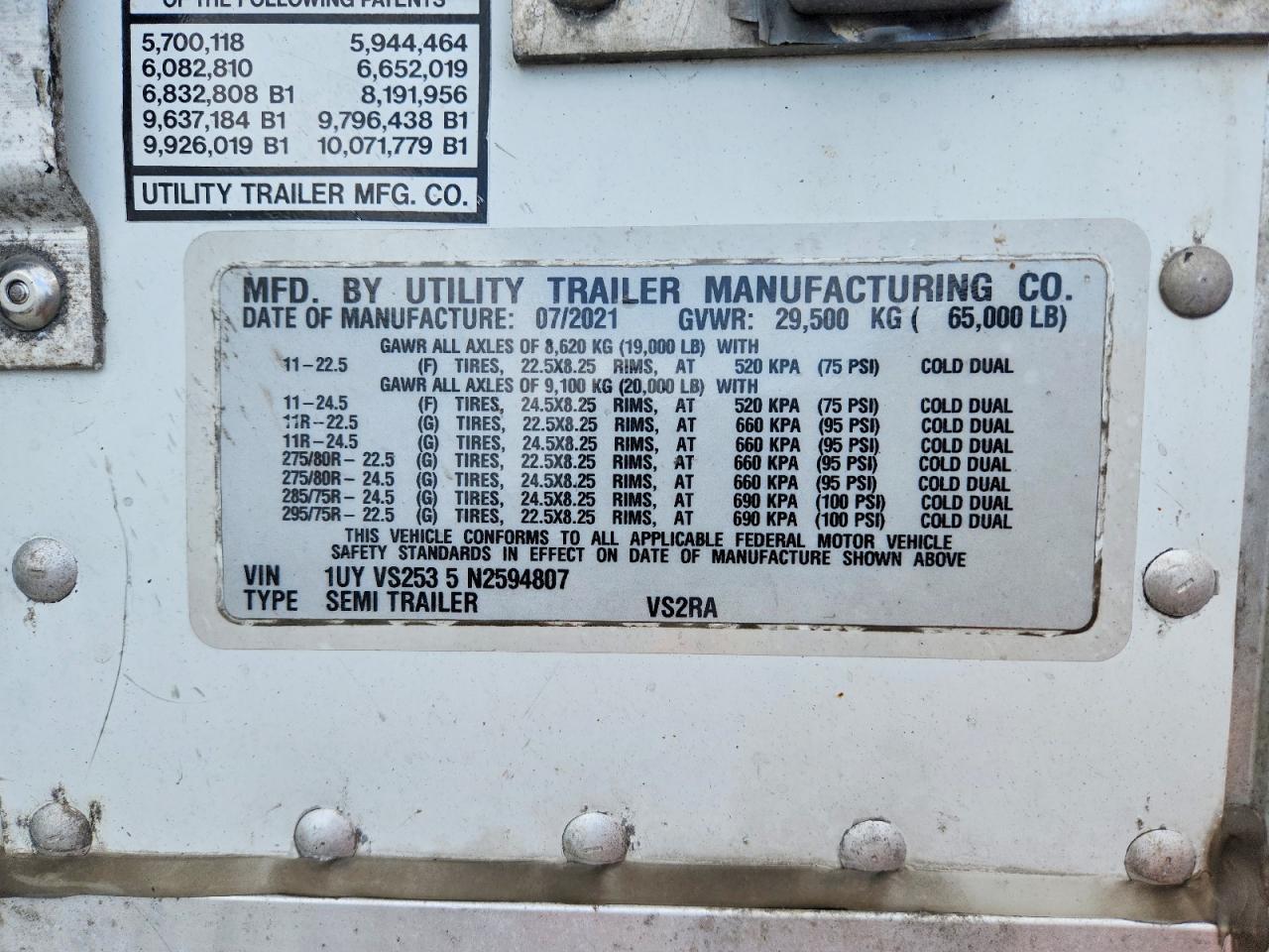 2022 Utility Tr 2022 Utility VS2RA Refrigerated Van Trailer