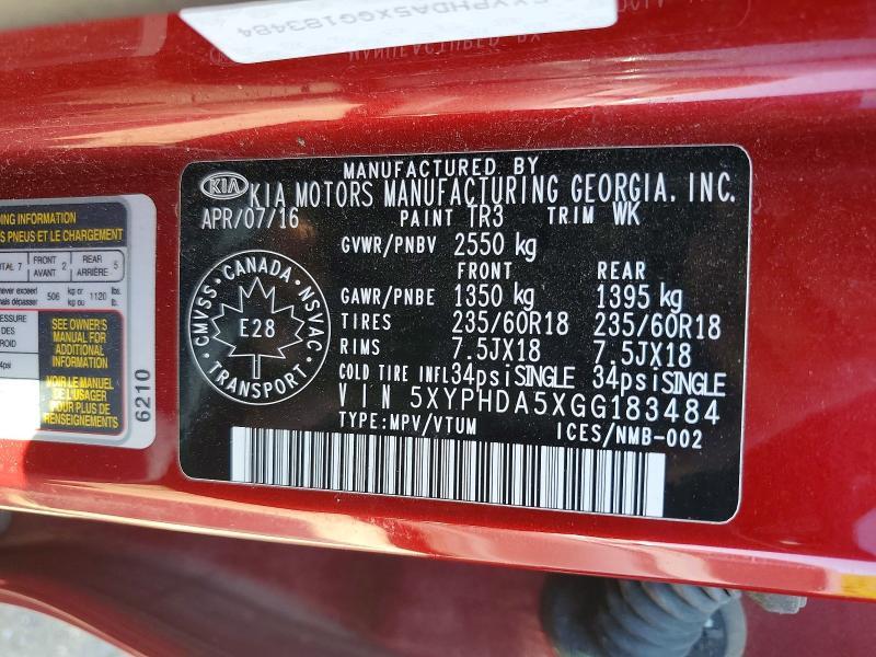2016 KIA Sorento ex