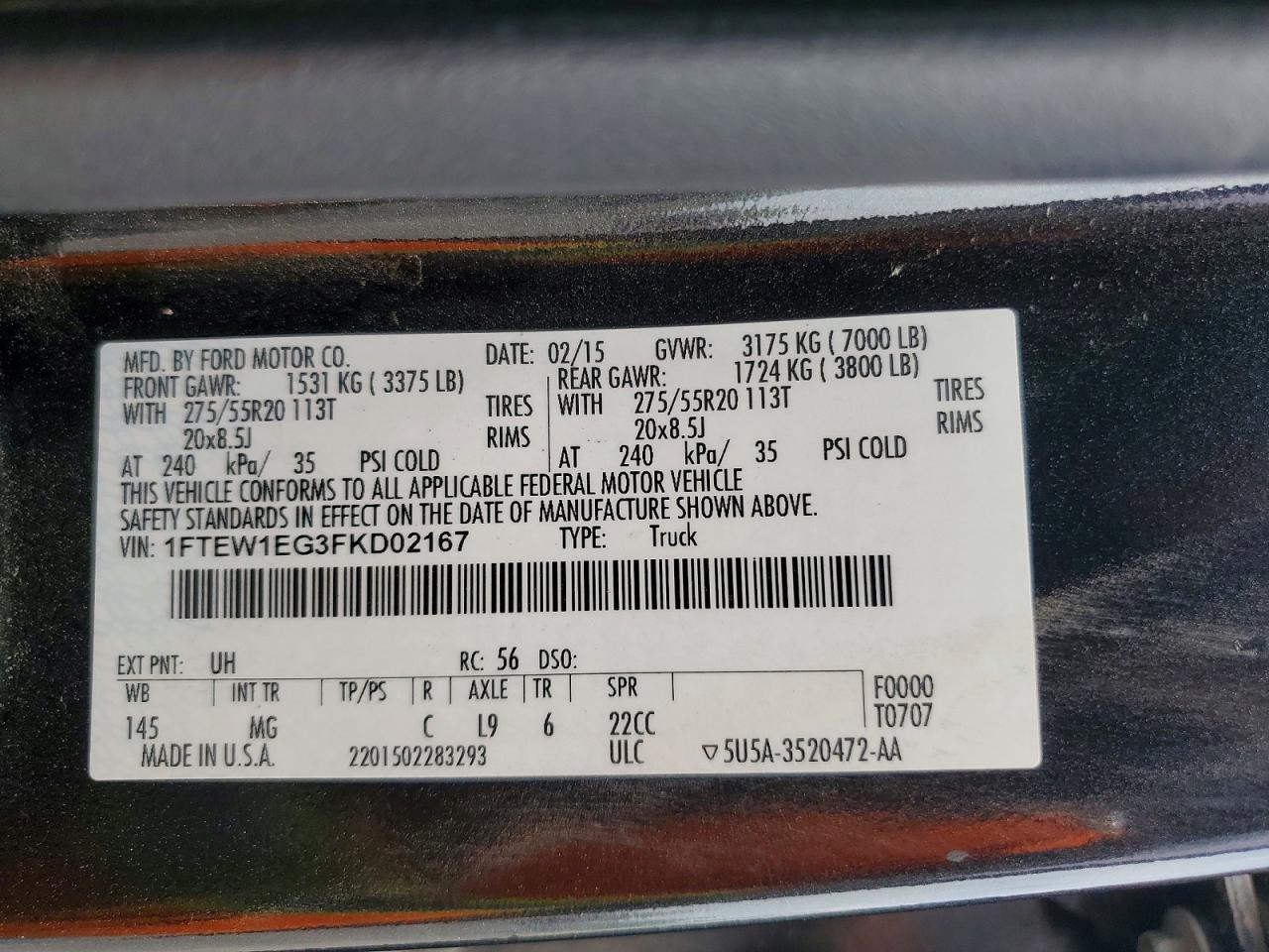 2015 Ford F150 Supercrew