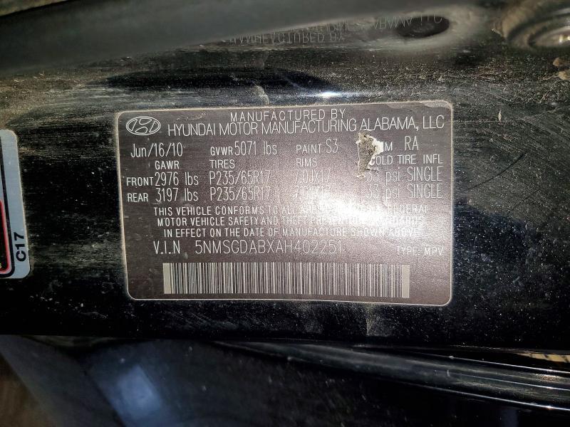 2010 Hyundai Santa fe gls