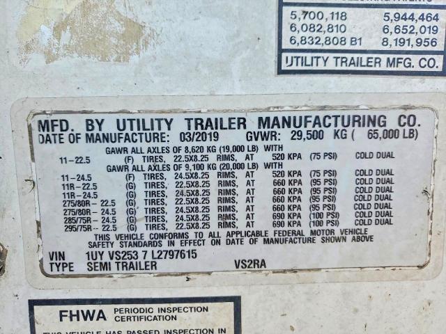 2020 Utility Vs2ra Refrigerated van Trailer