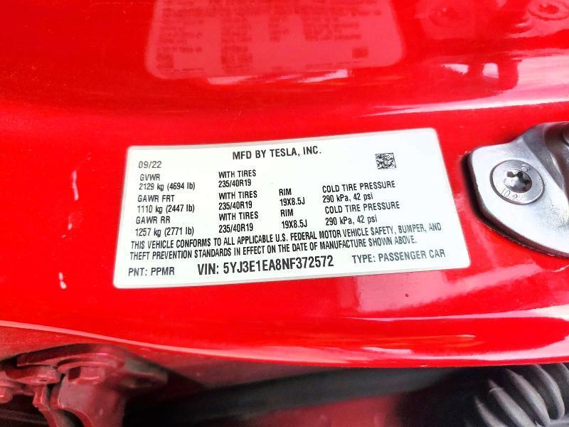 2022 Tesla Model 3