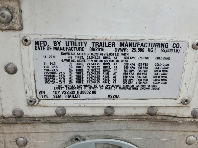 2017 Utility VS2RA Refrigerated Van Trailer