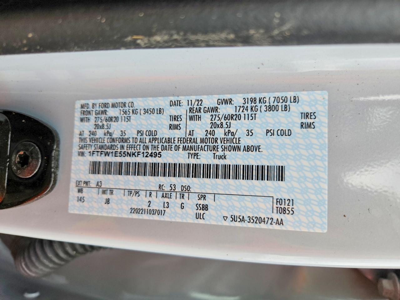 2022 Ford F150 Supercrew