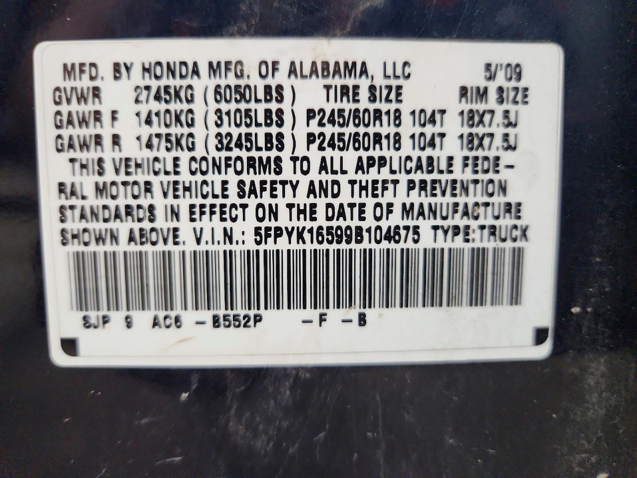 2009 Honda Ridgeline RTL