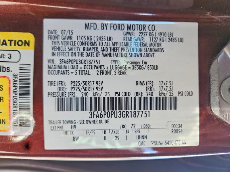 2016 Ford Fusion se Phev