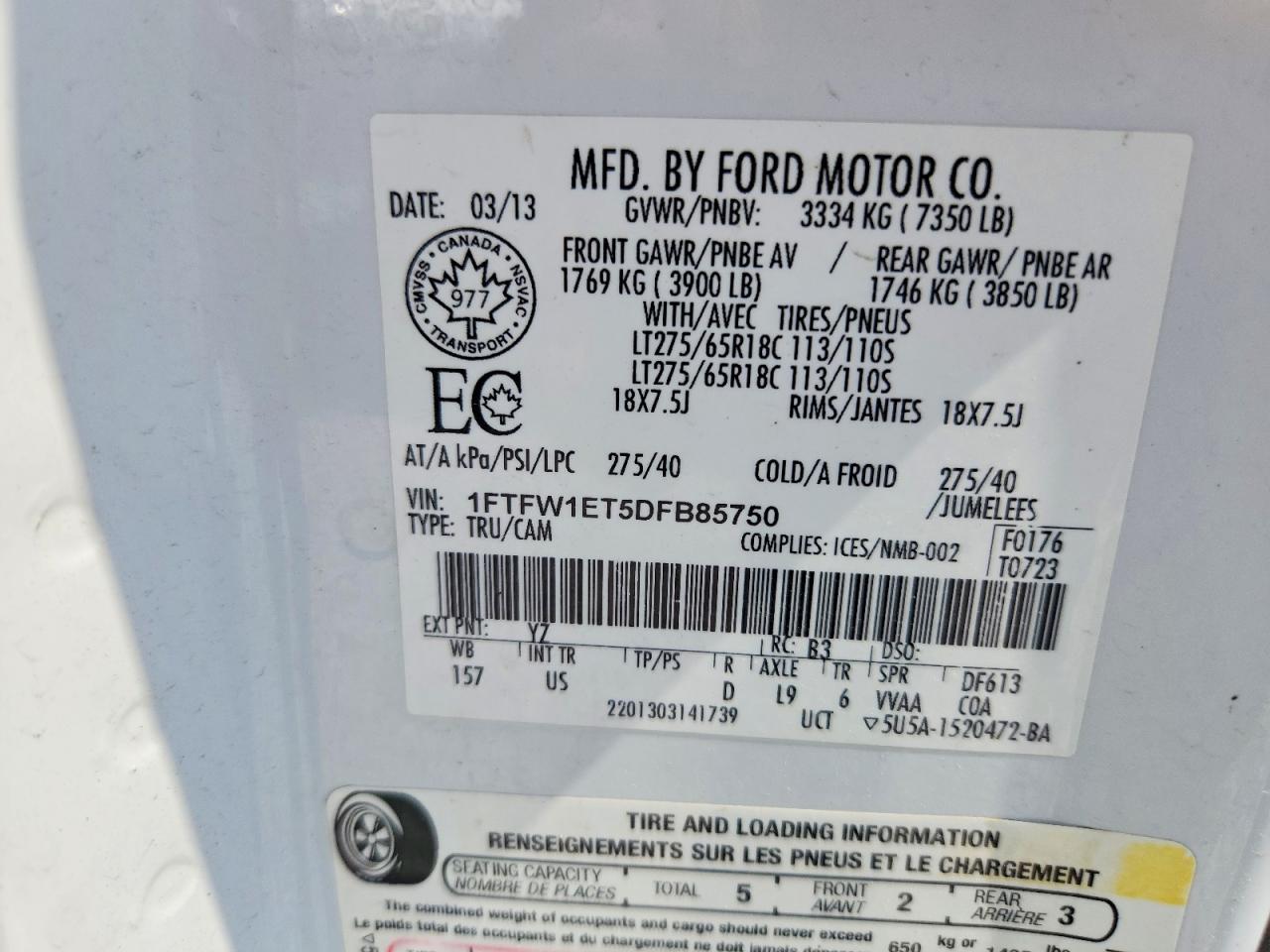 2013 Ford F150 Supercrew