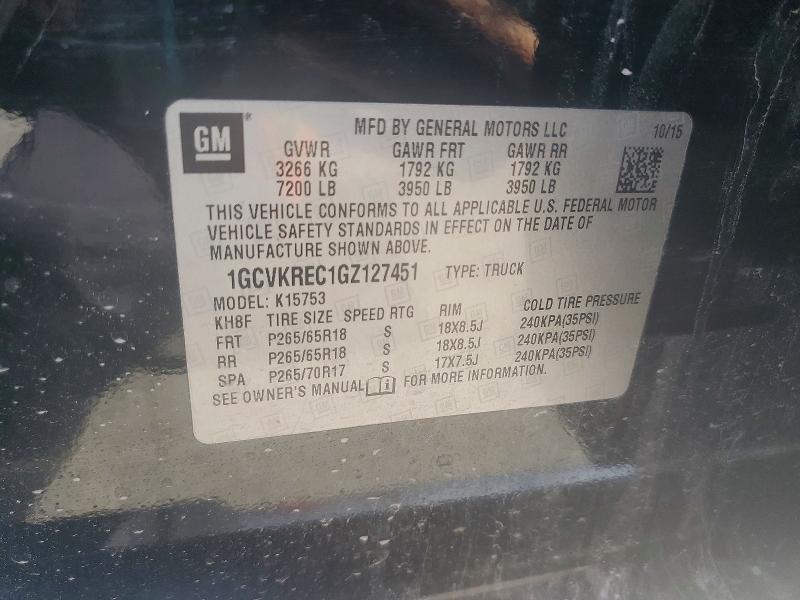 2016 Chevrolet Silverado K1500 lt
