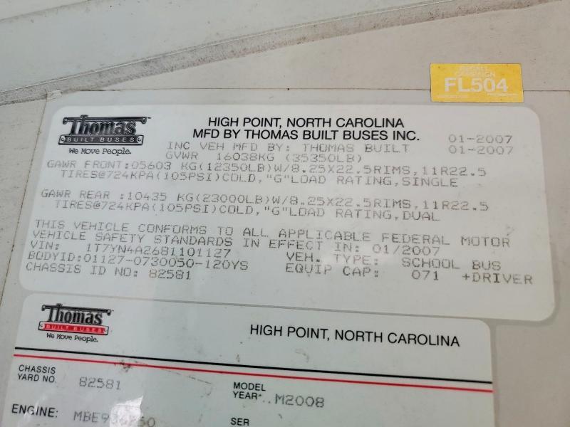 2008 Thomas SAF-T-LINER C2-School Bus