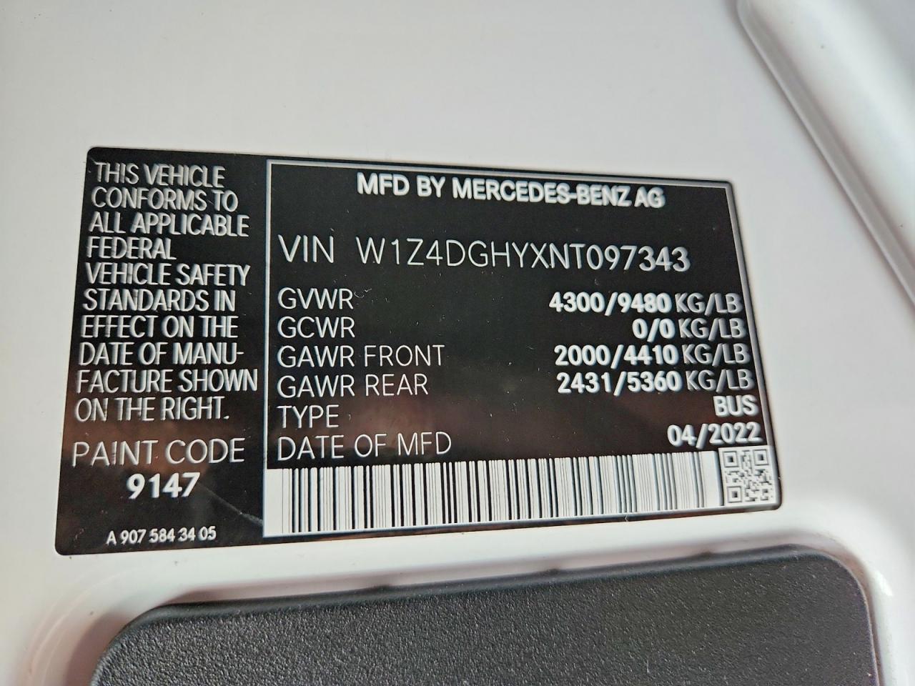 2022 Mercedes-Benz Sprinter 2500