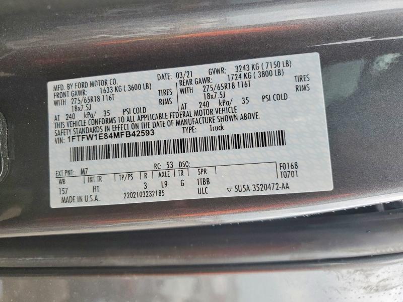 2021 Ford F150 Supercrew