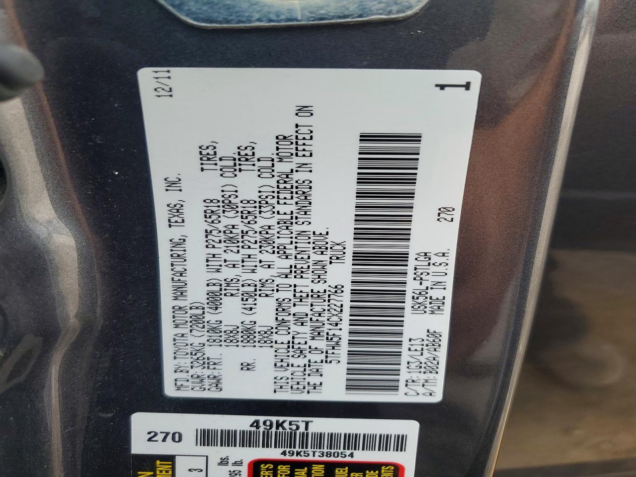 2012 Toyota Tundra Crewmax Limited