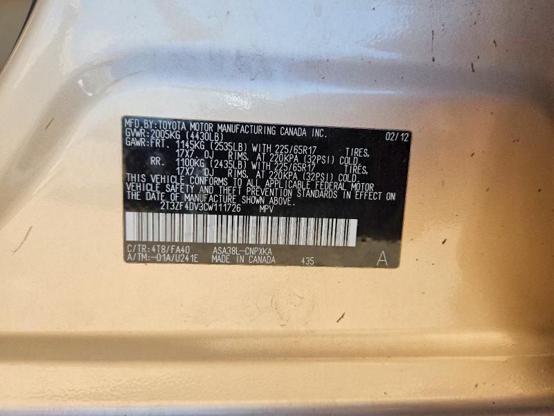 2012 Toyota Rav4 Base
