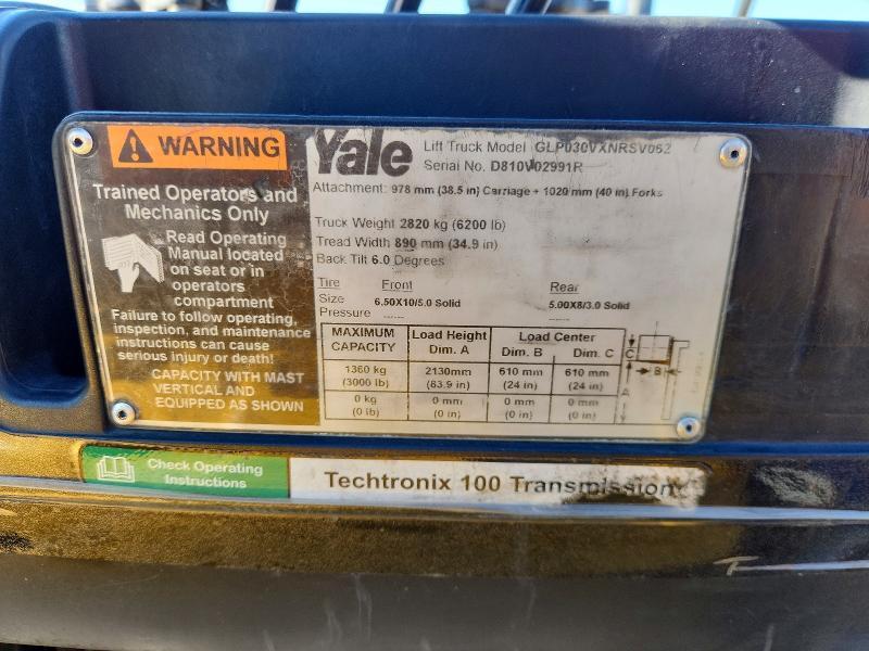 1999 Yale GLP030VXNRSV062 Forklift