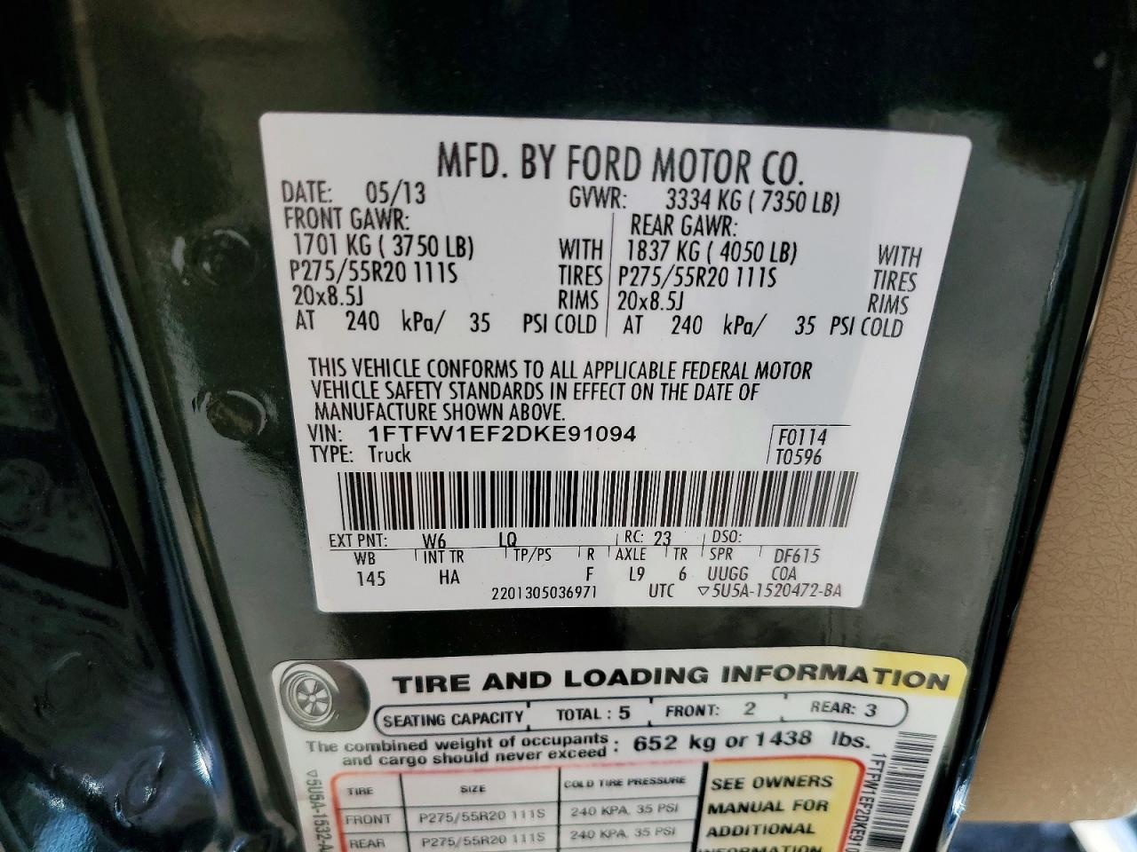 2013 Ford F150 Supercrew