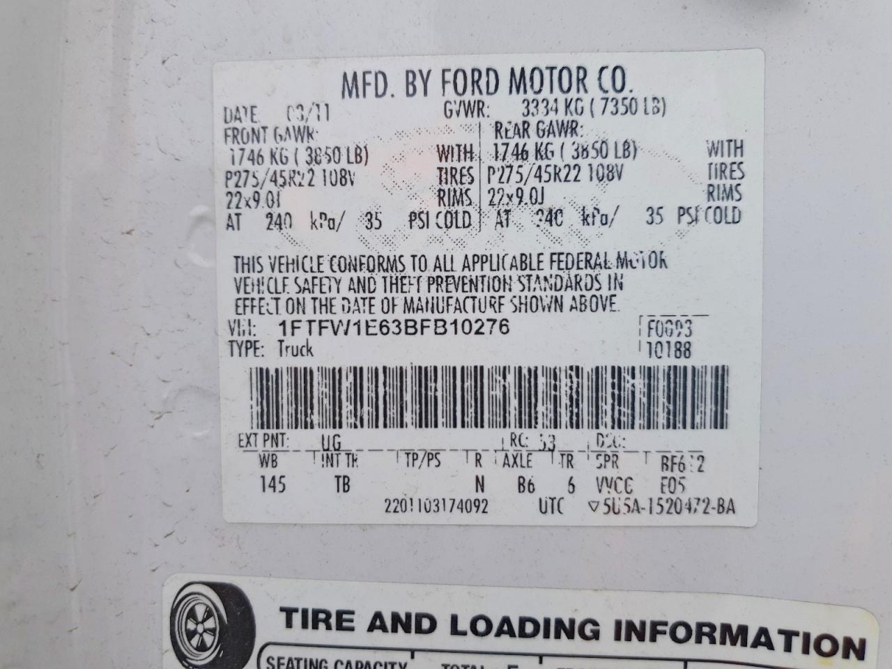 2011 Ford F150 Supercrew