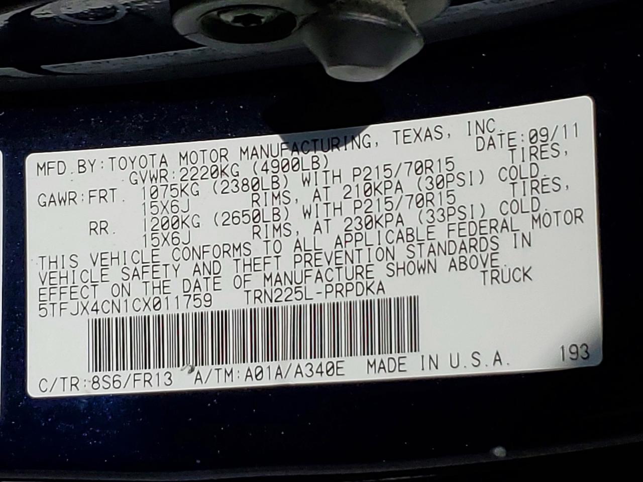2012 Toyota Tacoma Double Cab