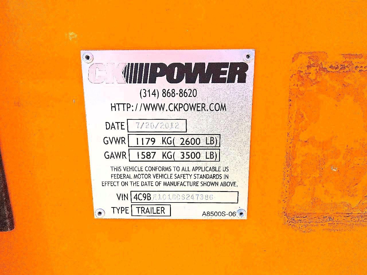 2012 Ck Power Generator