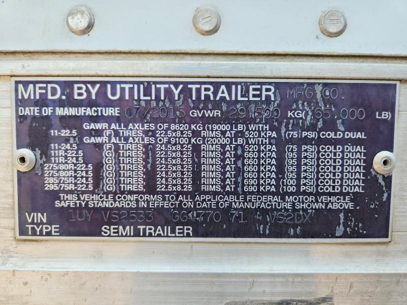 2016 Utility Tr 2016 Utility VS2DX DRY Van Trailer