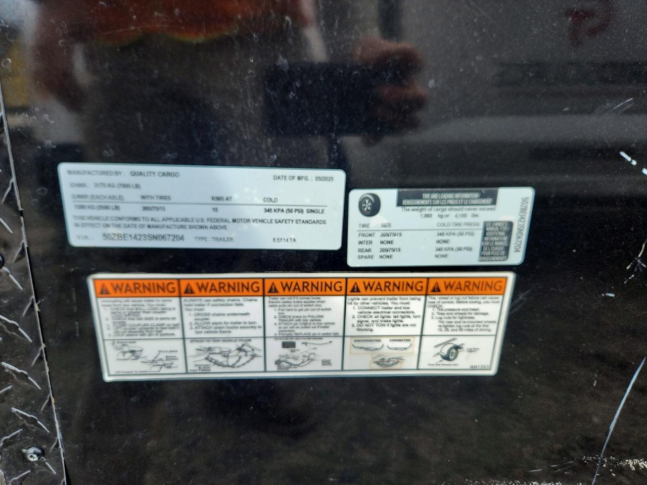 2025 Quality Cargo 8.5X14TA Enclosed Cargo Trailer