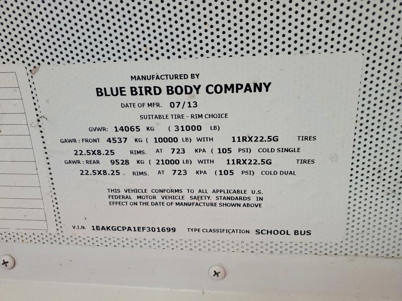 2014 Bluebird Vision-School Bus