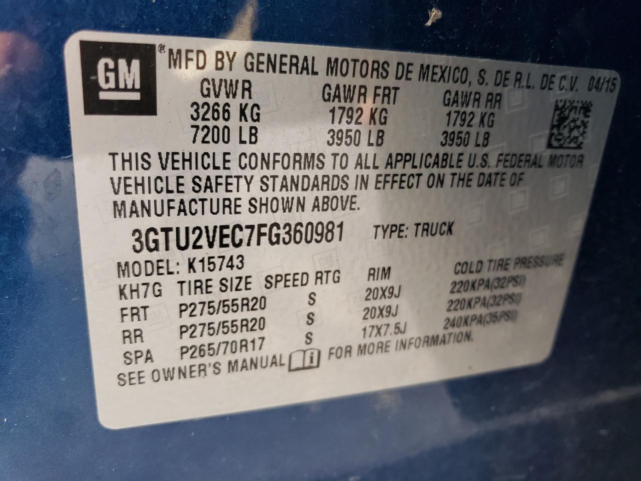 2015 GMC Sierra K1500 SLT