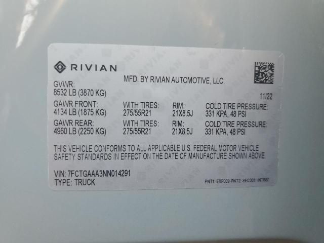 2022 Rivian R1T Adventure