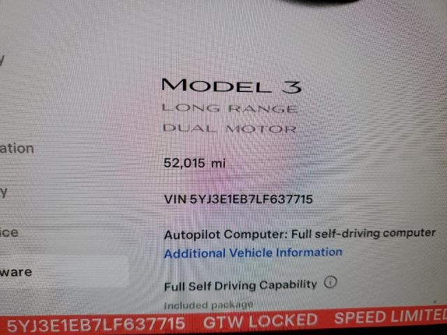 2020 Tesla Model 3