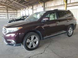 Salvage cars for sale from Copart Phoenix, AZ: 2012 Toyota Highlander Limited