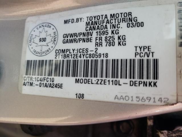 2000 Toyota Corolla VE
