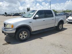 Salvage cars for sale from Copart Miami, FL: 2002 Ford F150 Supercrew