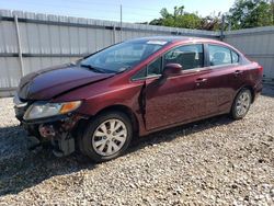 Honda Civic salvage cars for sale: 2012 Honda Civic LX