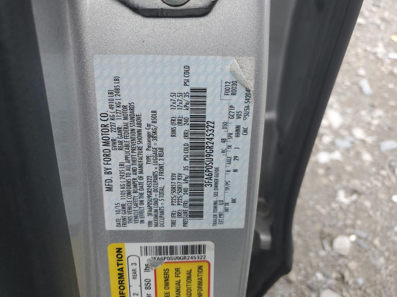 2016 Ford Fusion Titanium Phev