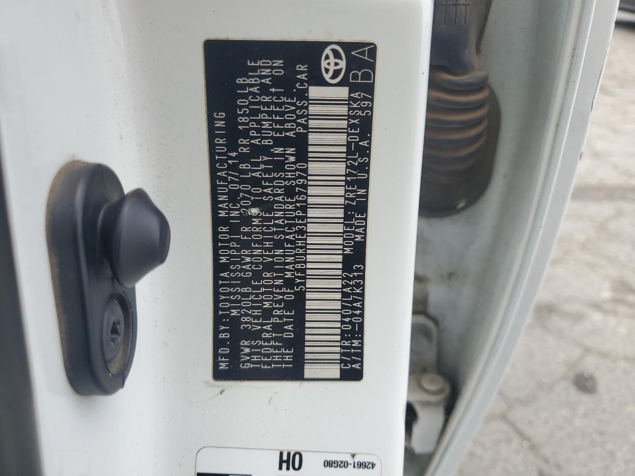 2014 Toyota Corolla l