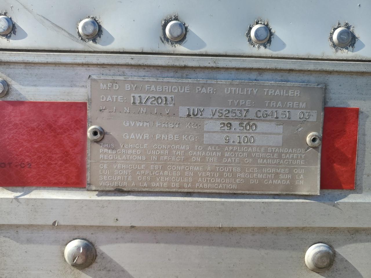 2012 Utility Dumptraile