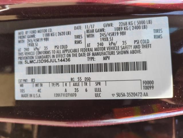 2018 Lincoln Mkc Reserve