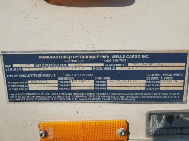 2002 Wells Cargo TC461 Enclosed Cargo Trailer