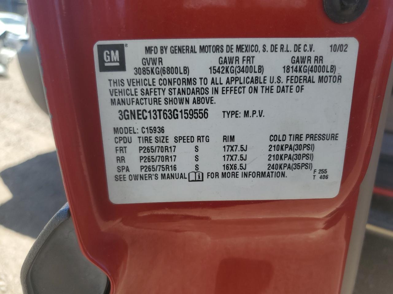 2003 Chevrolet Avalanche C1500