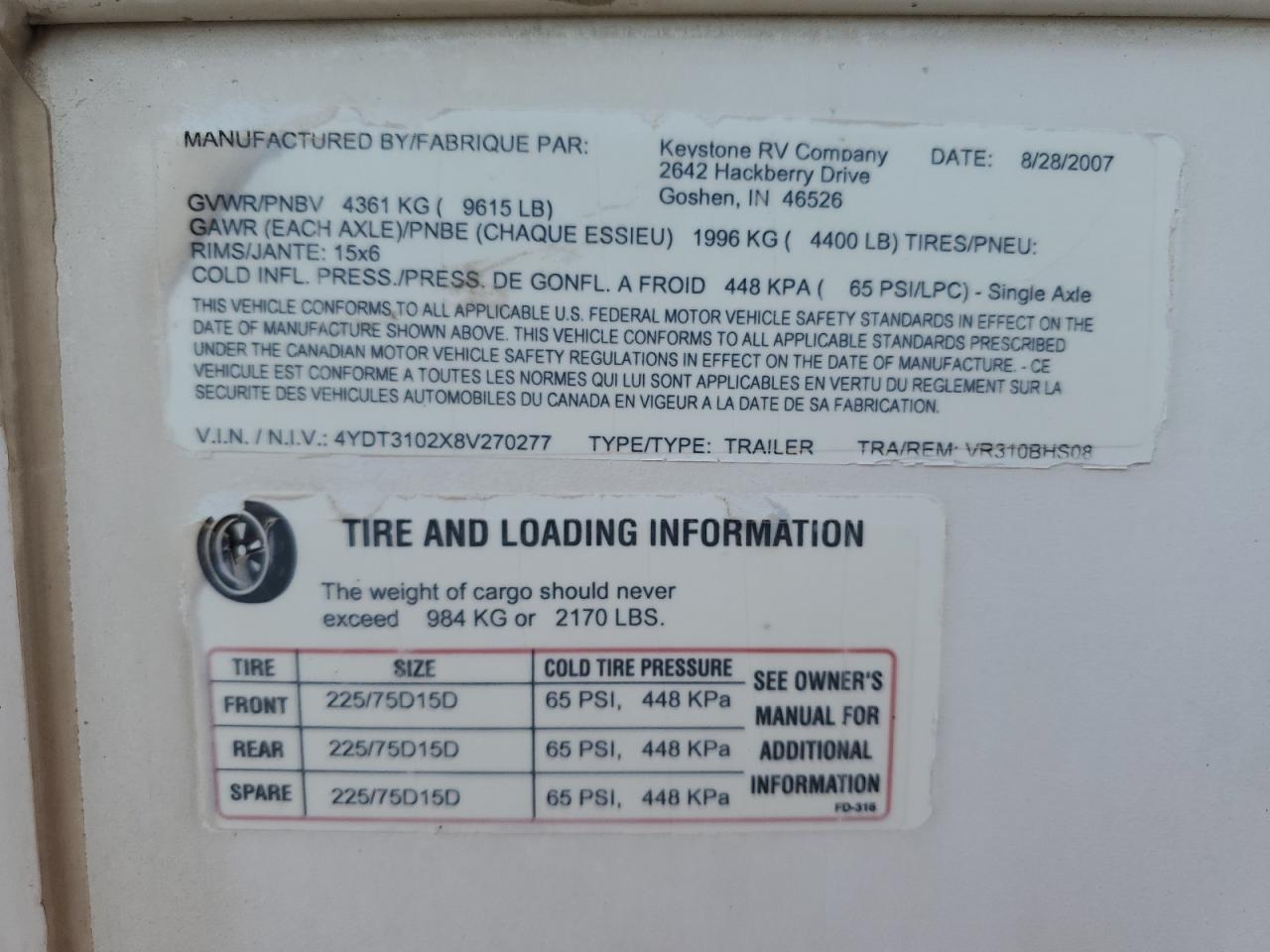 2008 Dutchmen Trailer