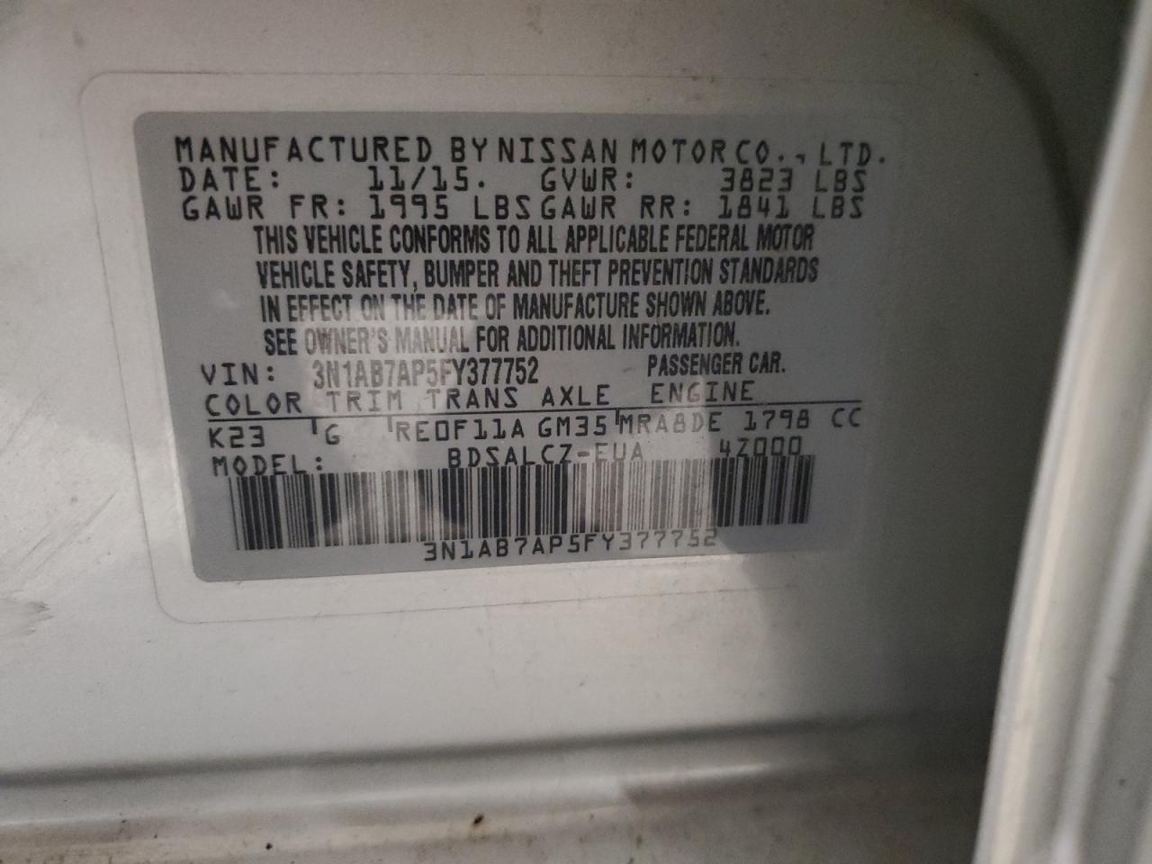 2015 Nissan Sentra s