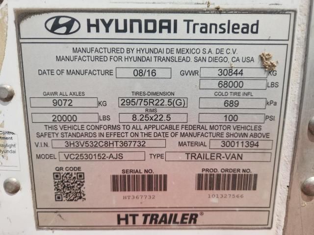 2017 Hyundai Translead VC2530152-AJS DRY Van Trailer