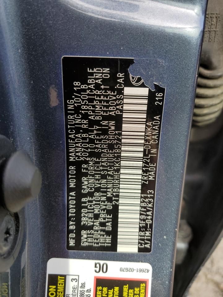 2019 Toyota Corolla l