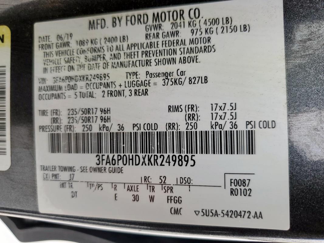 2019 Ford Fusion se