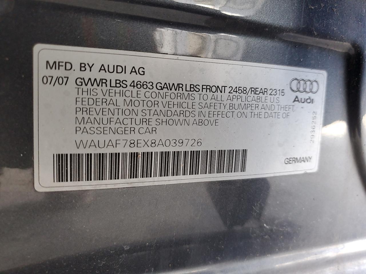 2008 Audi A4 2.0t